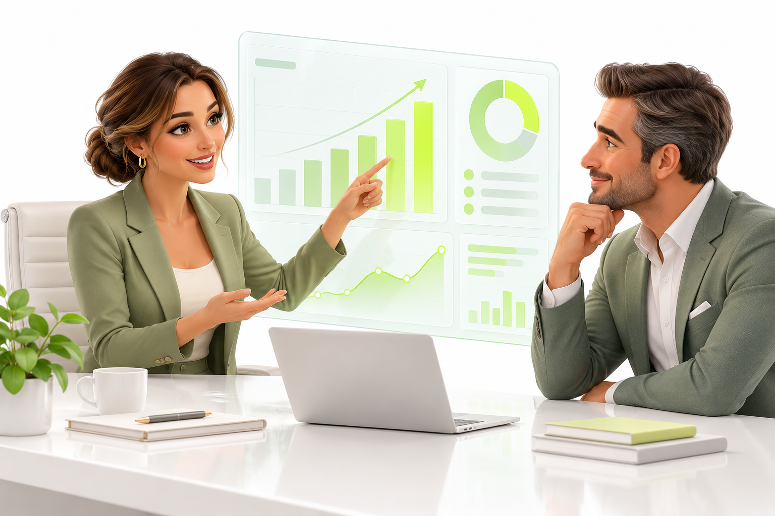 Illustrative finance colleagues reviewing receipts, invoices, and approval workflows