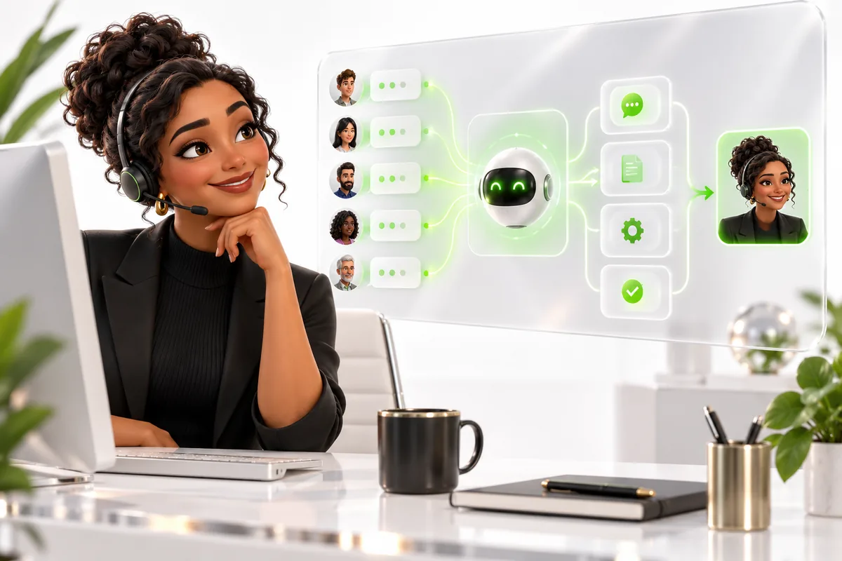 Illustrative team collaborating on AI and automation